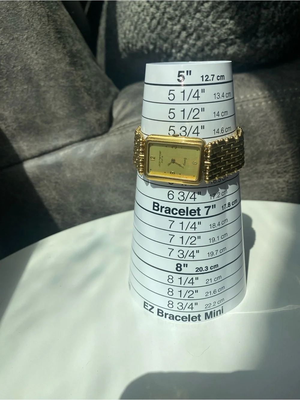 New Battery! Jean Herber Paris Women's Gold-Tone Rectangular Bracelet Watch